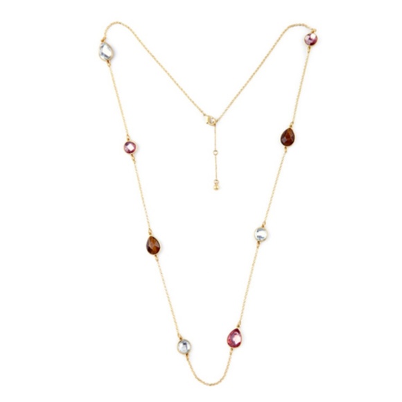 Long Faceted Glass Bead Sweater Chain Necklace - Picture 3 of 8